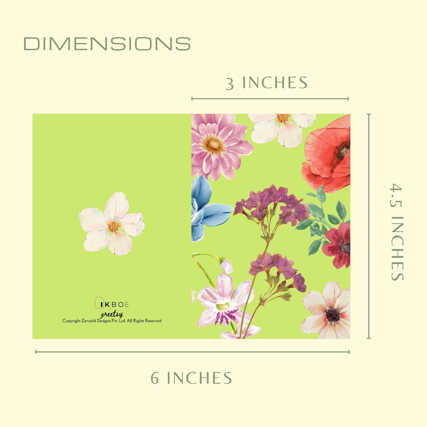 Greetsy Set of 12 Floral Bloom Greeting Cards | Foldable Notecards Cards with Envelopes | Thank you, Appreciation, Gratitude, Birthday, Anniversary, Festive Wishes | 3 Inch x 4.25 Inch