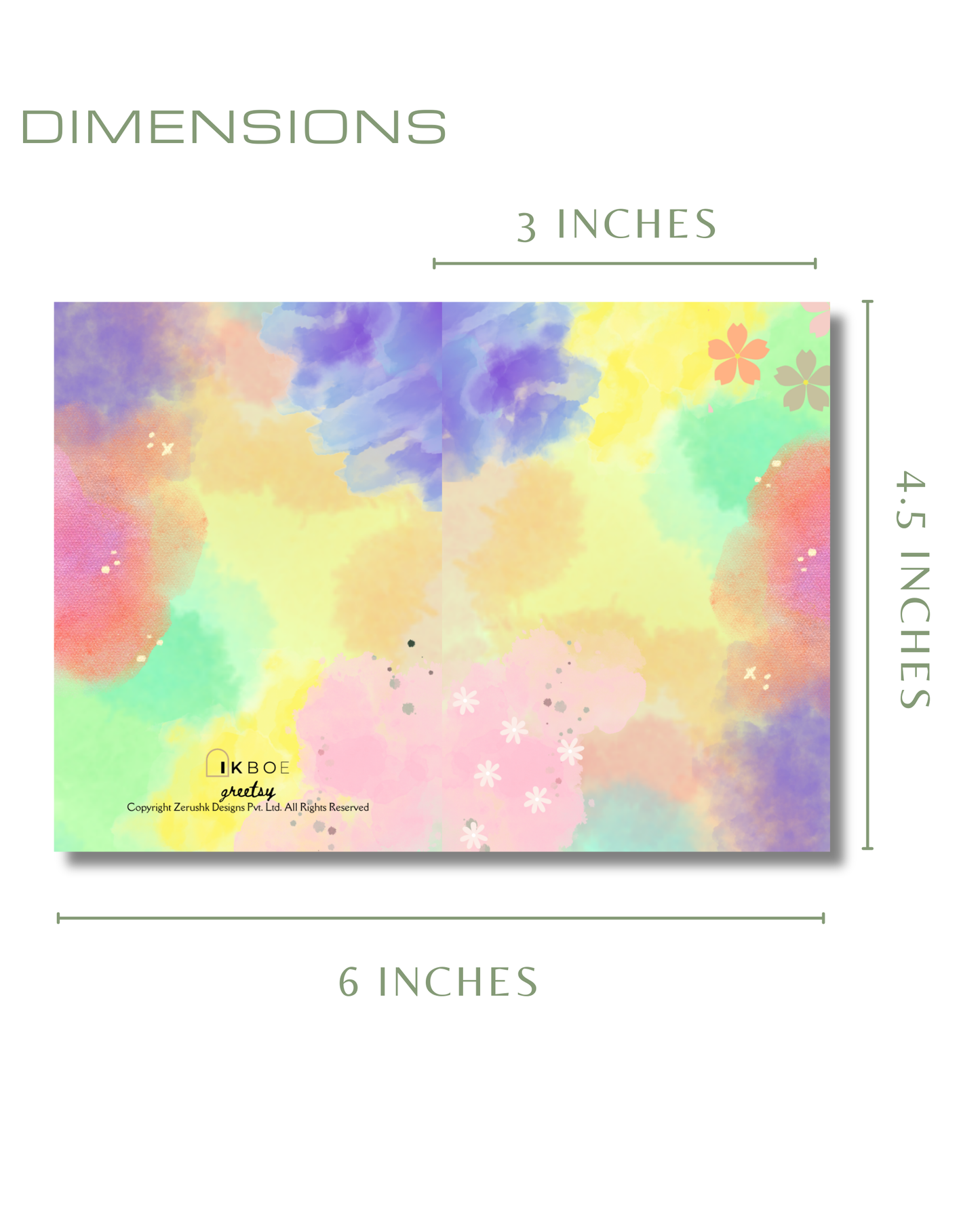 Greetsy Set of 12 Spectra Greeting Cards | Foldable Notecards Cards with Envelopes | Thank you, Appreciation, Gratitude, Birthday, Anniversary, Festive Wishes | 3 Inch x 4.25 Inch