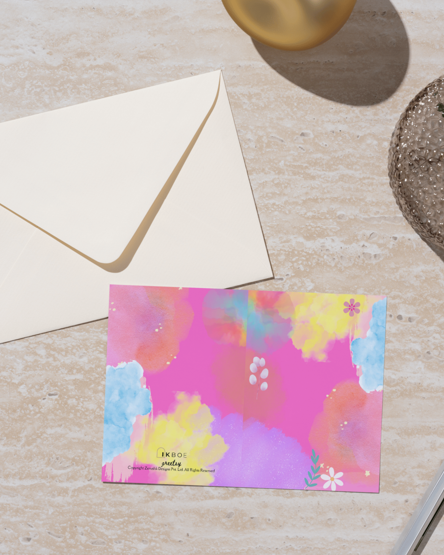 Greetsy Set of 12 Spectra Greeting Cards | Foldable Notecards Cards with Envelopes | Thank you, Appreciation, Gratitude, Birthday, Anniversary, Festive Wishes | 3 Inch x 4.25 Inch