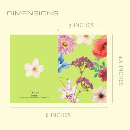 Greetsy Set of 12 Floral Bloom Greeting Cards | Foldable Notecards Cards with Envelopes | Thank you, Appreciation, Gratitude, Birthday, Anniversary, Festive Wishes | 3 Inch x 4.25 Inch