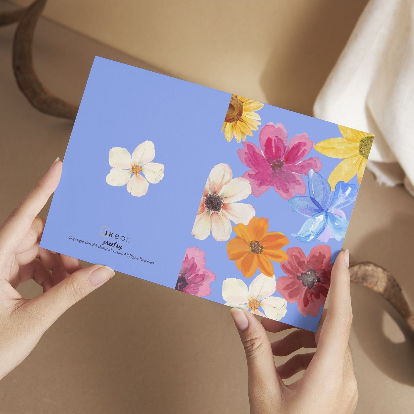 Greetsy Set of 12 Floral Bloom Greeting Cards | Foldable Notecards Cards with Envelopes | Thank you, Appreciation, Gratitude, Birthday, Anniversary, Festive Wishes | 3 Inch x 4.25 Inch