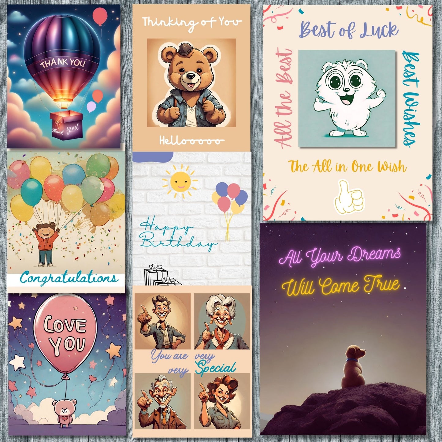 Greetsy Greeting Cards Set - 16 Cards with Envelopes for Different Occasion | Notecards | Gift Cards | Unique & Creative Gifting Ideas