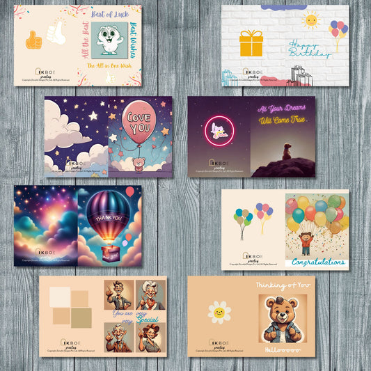 Greetsy Greeting Cards Set - 16 Cards with Envelopes for Different Occasion | Notecards | Gift Cards | Unique & Creative Gifting Ideas