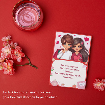 Greetsy Set of 18 Romantic Love Story Cards | Gift for Date, Valentine’s Day, Proposal, Engagement Day, Wedding Day, Birthday, Anniversary | Greeting for Husband, Wife, Boyfriend, Girlfriend