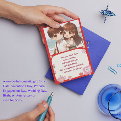 Greetsy Set of 18 Romantic Love Story Cards | Gift for Date, Valentine’s Day, Proposal, Engagement Day, Wedding Day, Birthday, Anniversary | Greeting for Husband, Wife, Boyfriend, Girlfriend